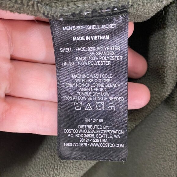 Kirkland Mens Softshell Jacket L Green Polyester With Pockets & Drawstring Hem - Picture 4 of 5